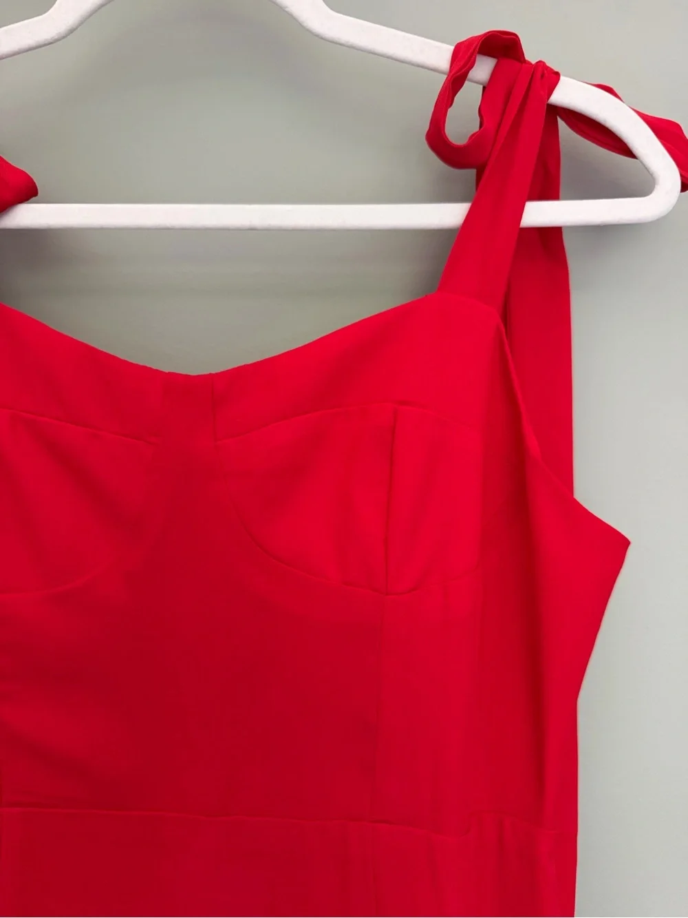 Rihoas Nordstrom Vibrant Red Tie-Shoulder Midi Dress - Picture 5 of 15